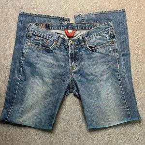 Vintage Lucky Brand USA Blue Denim Jeans Flair Leg Sweet n Low 14 30